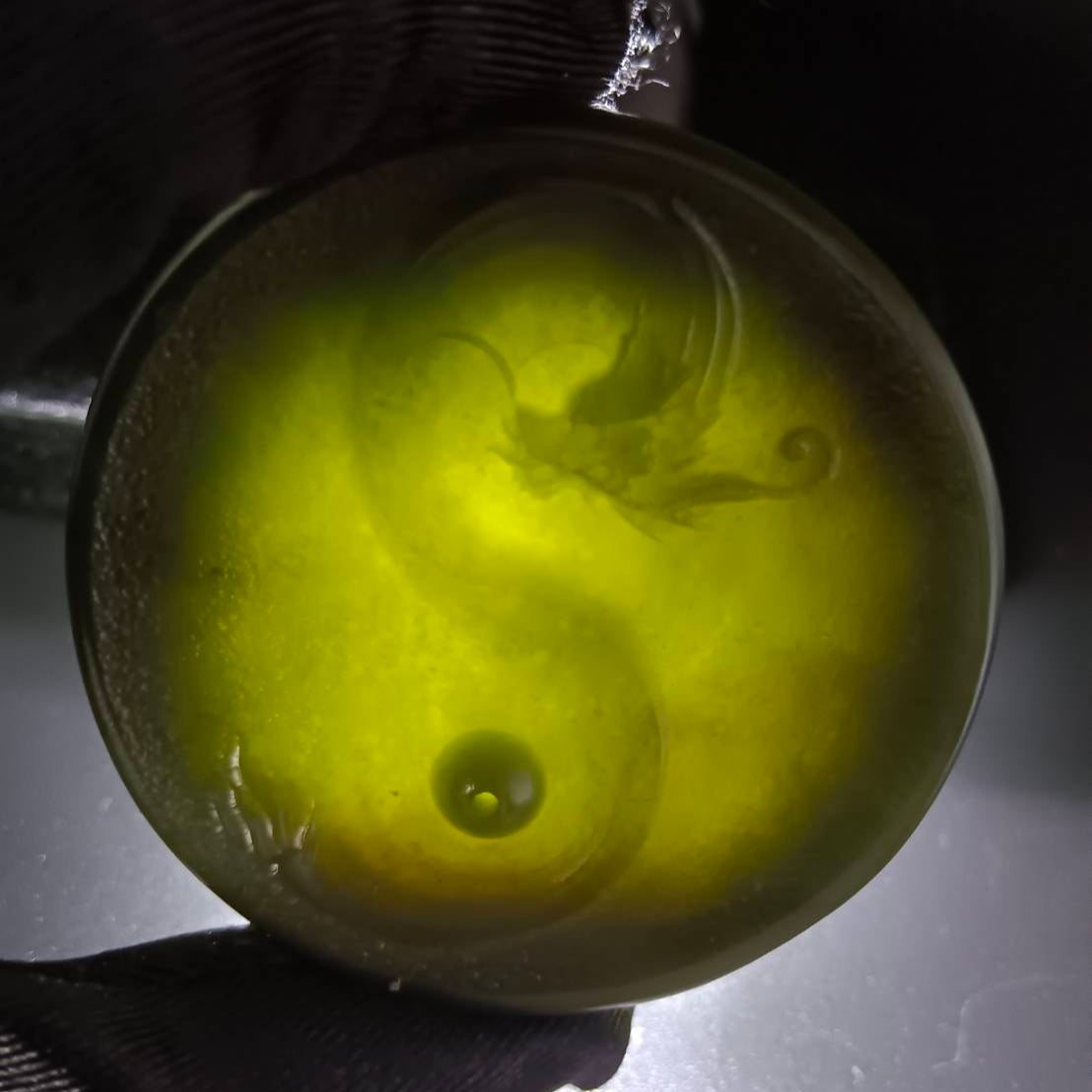 #1058 Natural Hetian Nephrite, Dragon Incense Holder