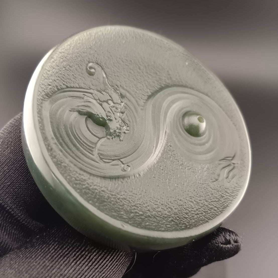 #1058 Natural Hetian Nephrite, Dragon Incense Holder