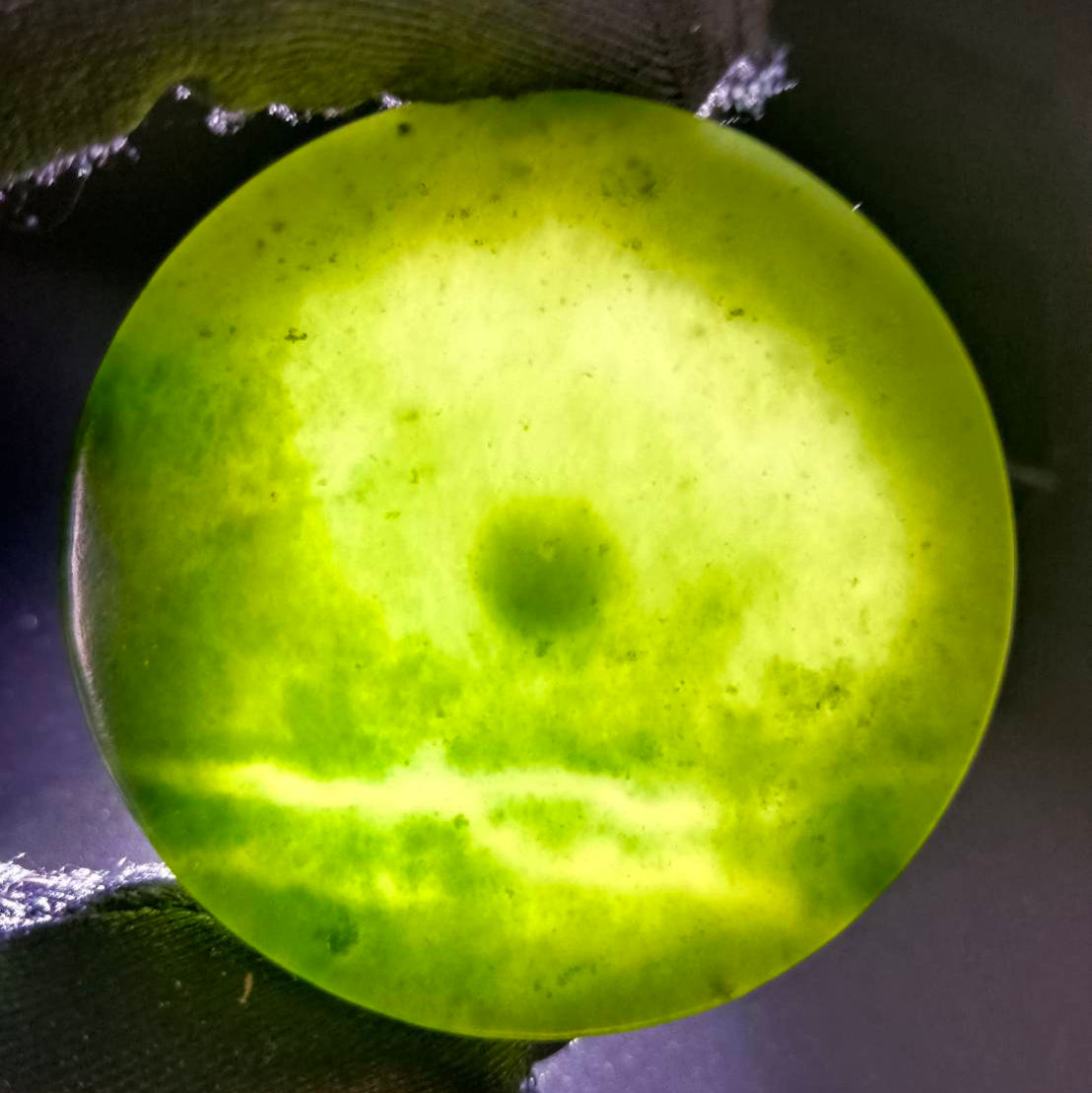 #1059 Natural Green Hetian Nephrite, Eight Auspicious Symbols Incense Holder