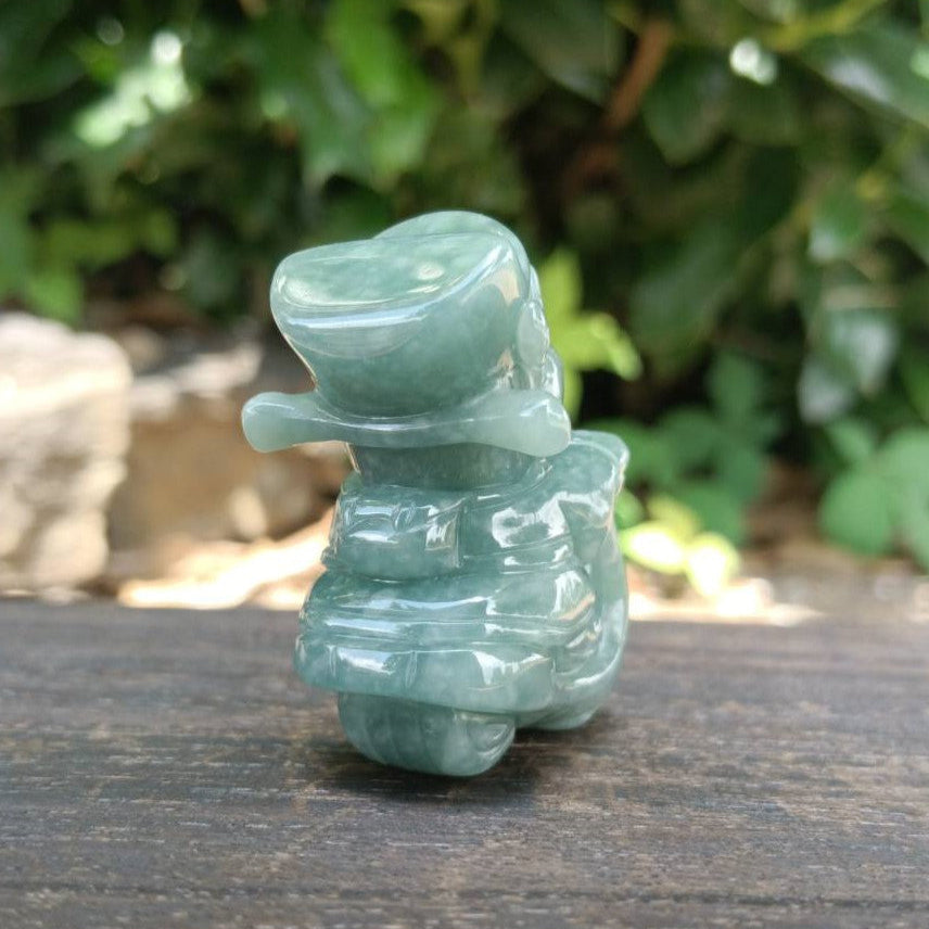 #1070 Guatemala Jadeite God of Wealth on Motorcycle