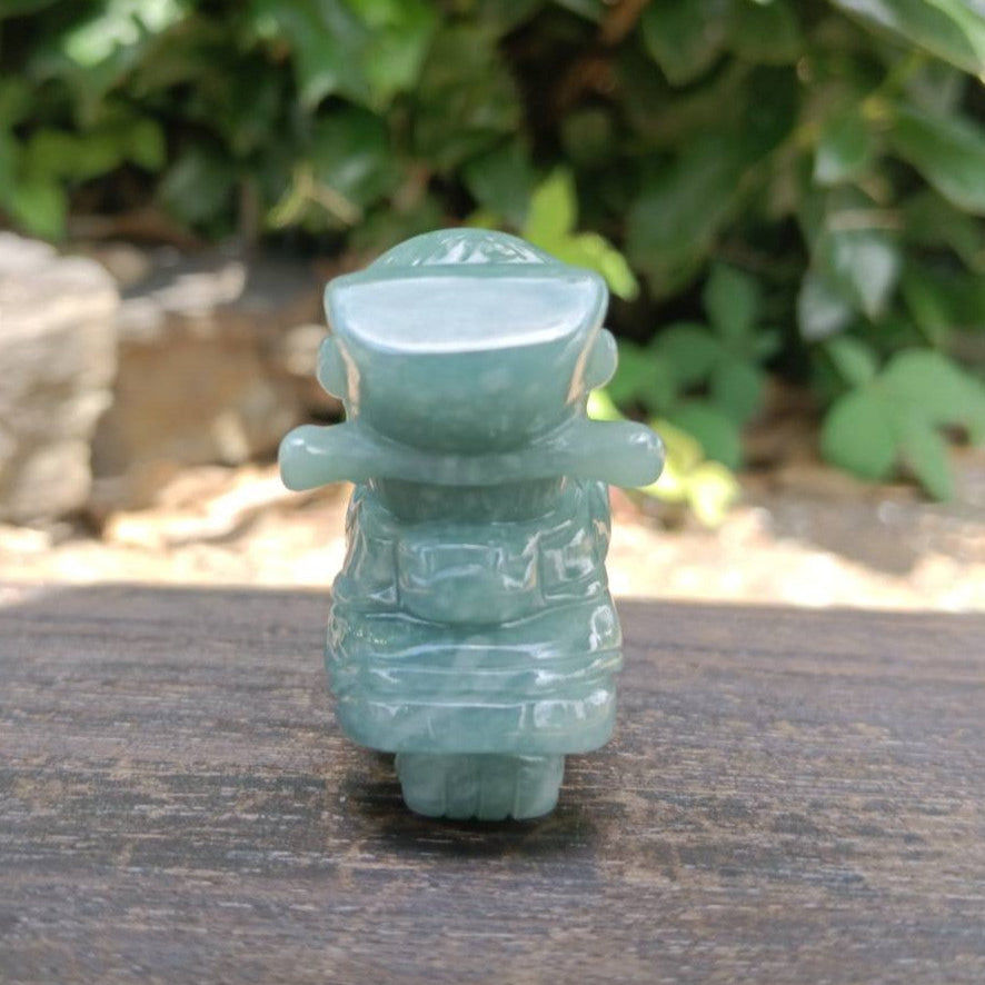 #1070 Guatemala Jadeite God of Wealth on Motorcycle