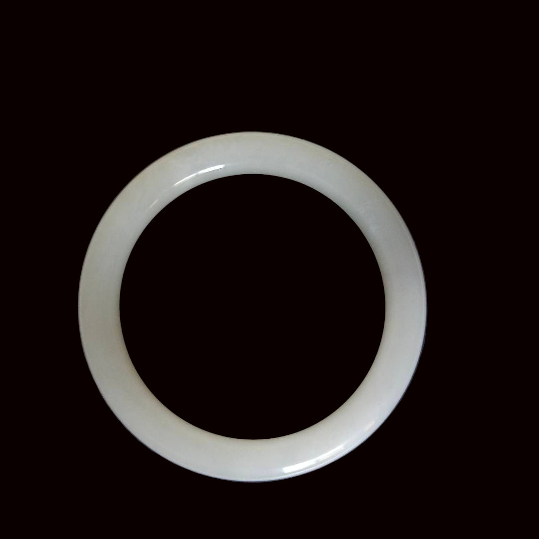 #1100 AGL Natural White Nephrite Jade Bangle Bracelet