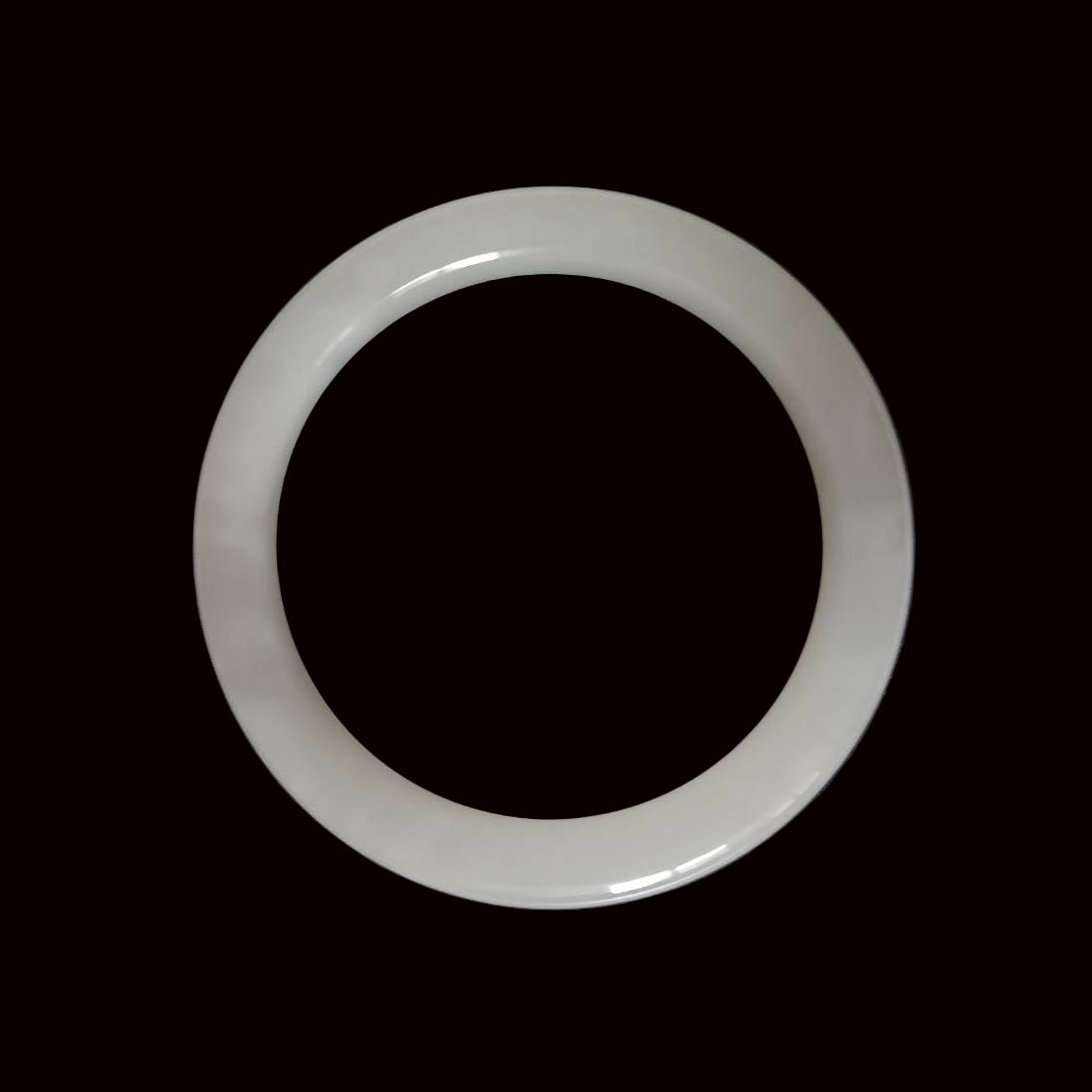 #1100 AGL Natural White Nephrite Jade Bangle Bracelet