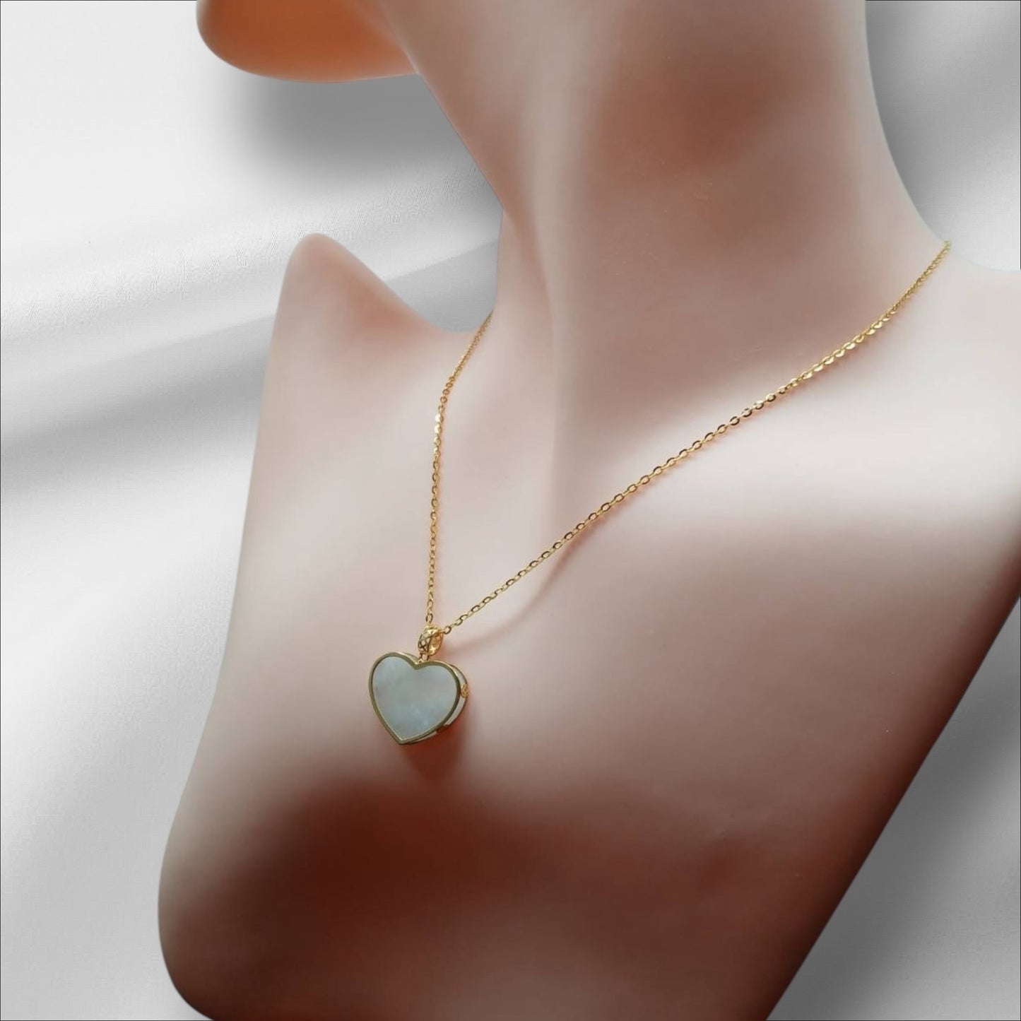 #882 Authentic Natural Translucent Burmese Jadeite Heart-Shaped Pendant