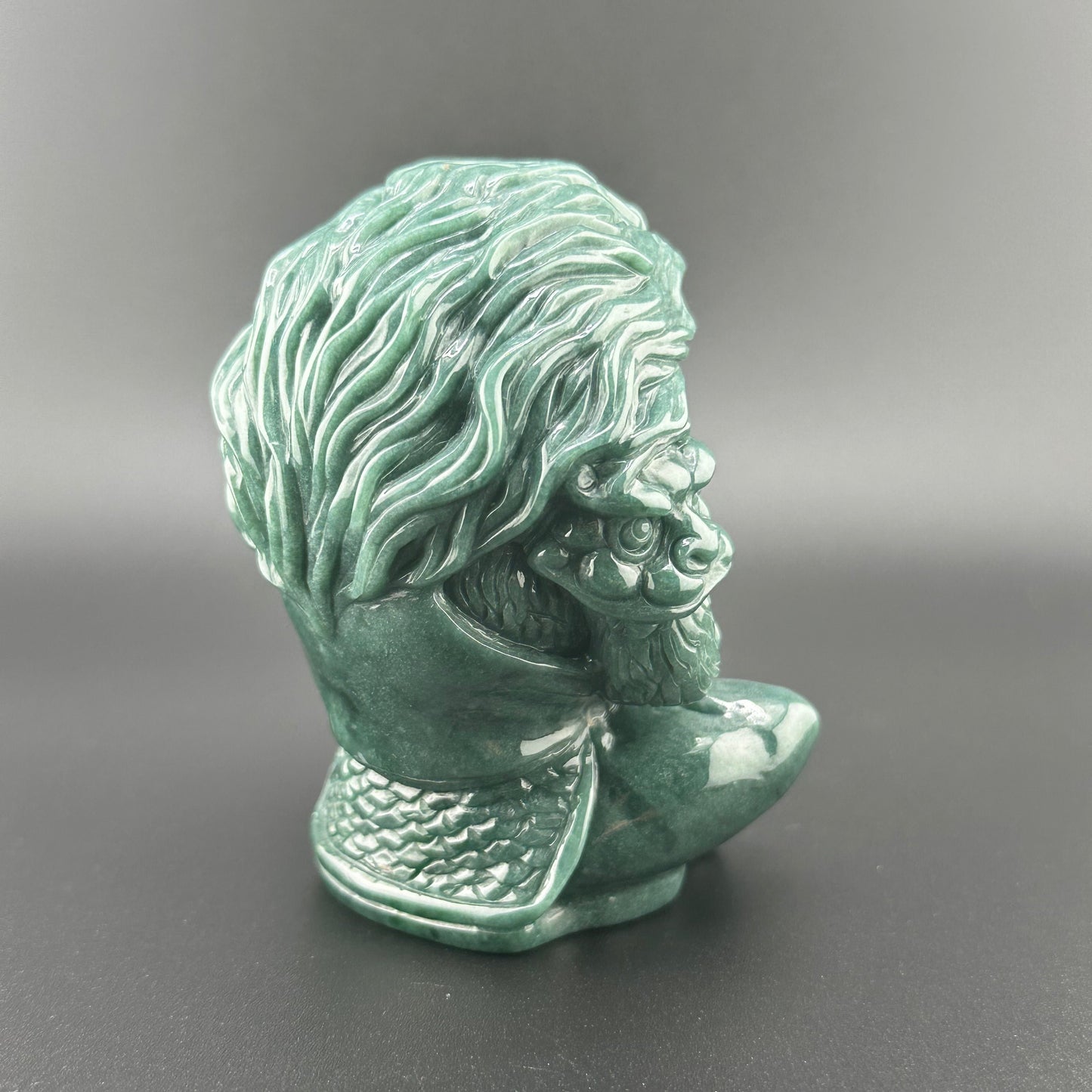 #838 Guatemala Jadeite Black Myth Wukong (Monkey King) Figurine/Sculpture