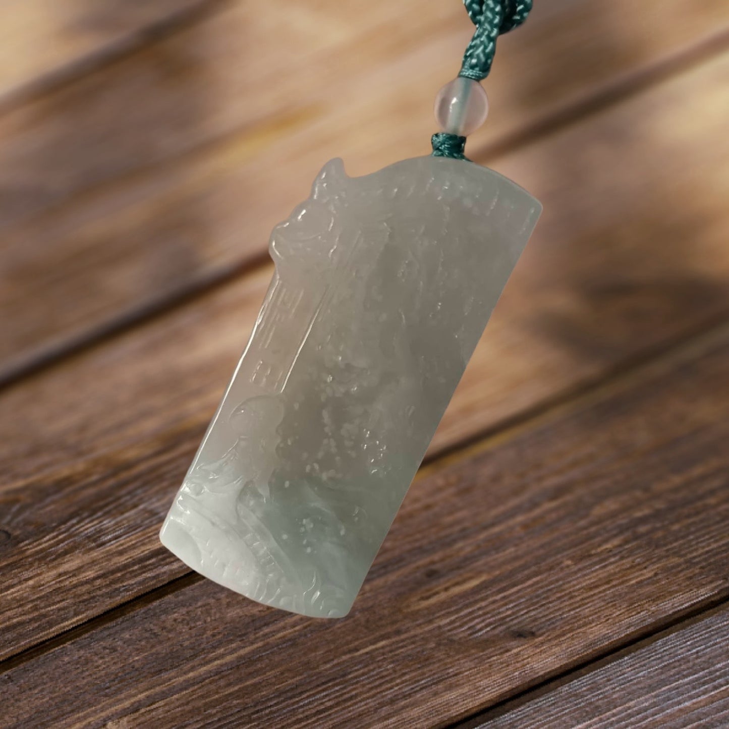 #819 AGL Certified Natural Snowflake Cotton Moxisa White Burma Jadeite Pendant
