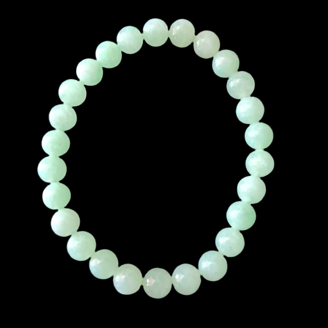 #799 AGL Certified Natural Light Green Round Beads Bracelet