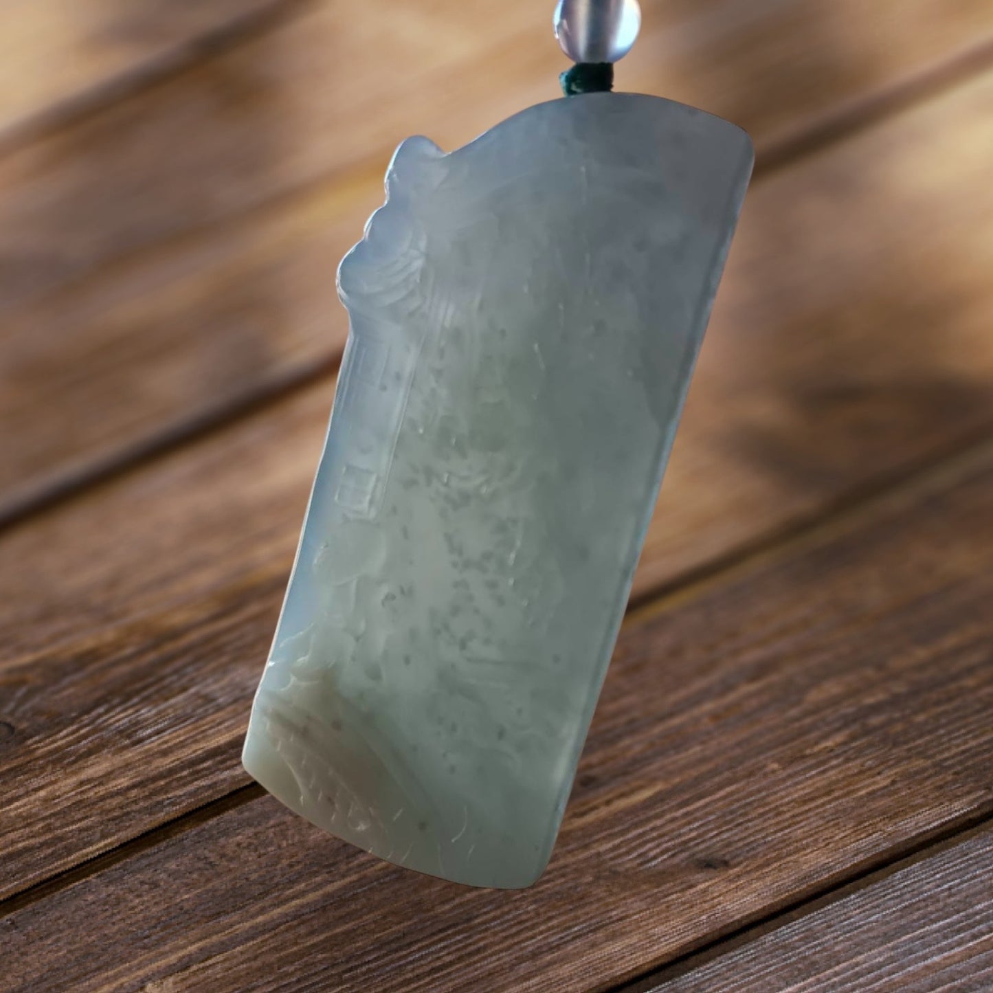 #819 AGL Certified Natural Snowflake Cotton Moxisa White Burma Jadeite Pendant