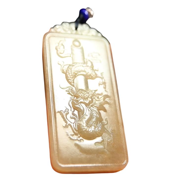 #863 AGL Certified Hetian Nephrite Jade, Flying Dragon in the Sky