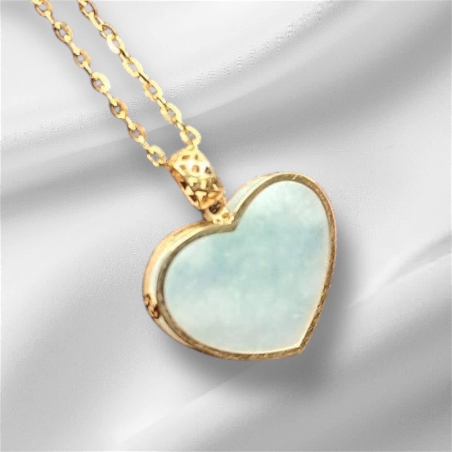 #882 Authentic Natural Translucent Burmese Jadeite Heart-Shaped Pendant