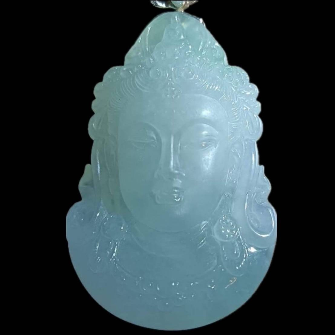 #122 Rare GIA-Certified Natural Burma Jadeite Jade Guanyin Pendant