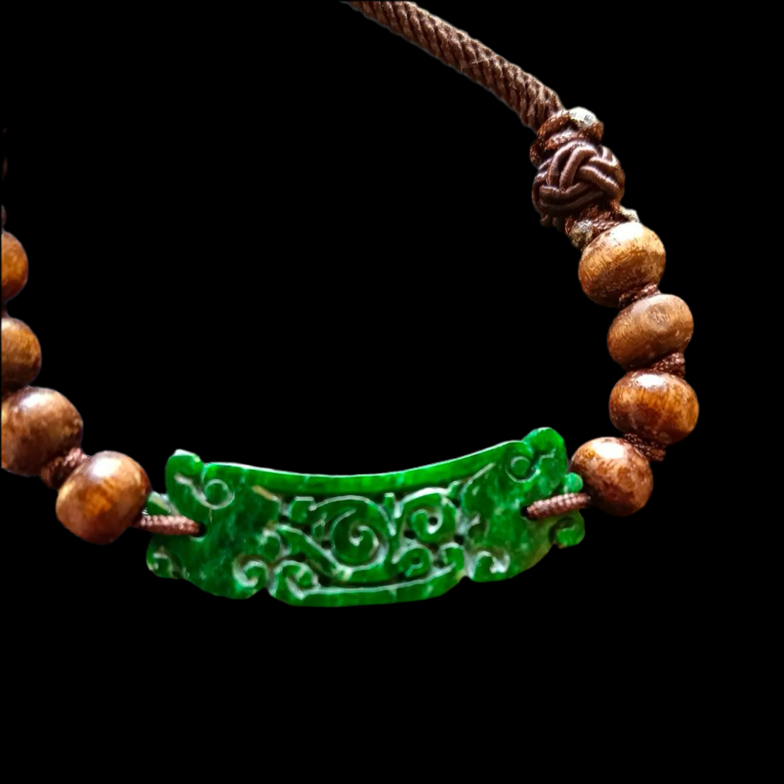 #801 AGL Certified Natural Burma Jadeite, Classic Carved Pendant Necklace