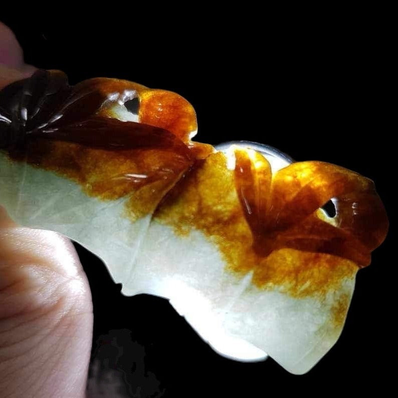 #151 Mason-Kay Certified Natural Icy Red Burma Jadeite Jade Bamboo (節節高升) Pendant