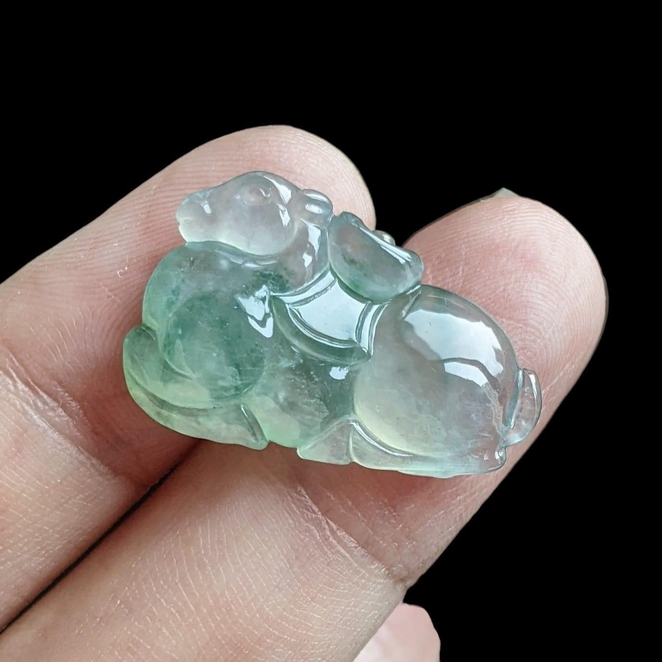 #120 GIA Certified Icy Translucent Burma Jadeite Jade Tang Horse for Customized Pendant