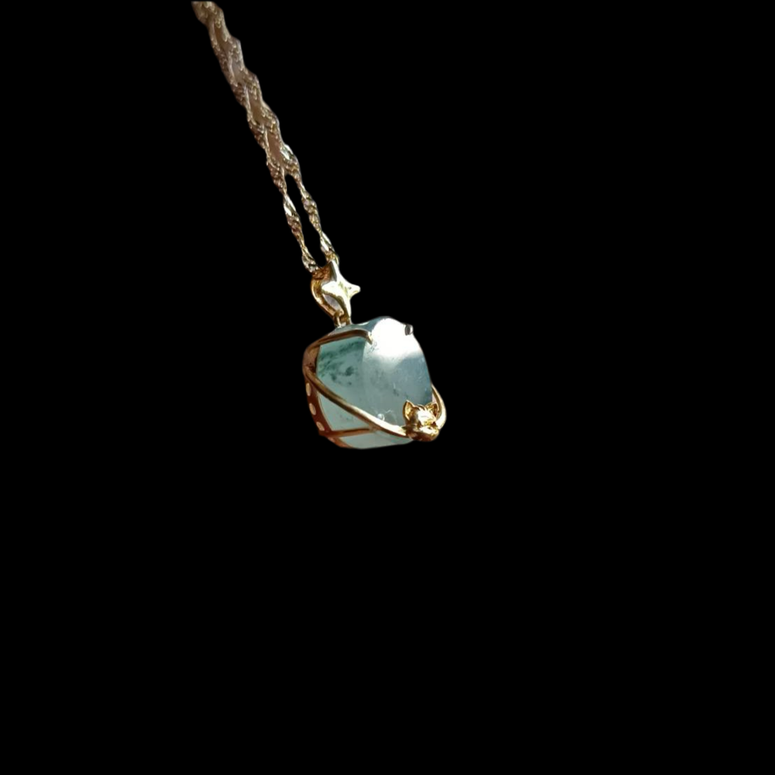 #824 AGL Certified Semi-Transparent Burma Jadeite Cat Peace Pendant (Wu Shi Pai)
