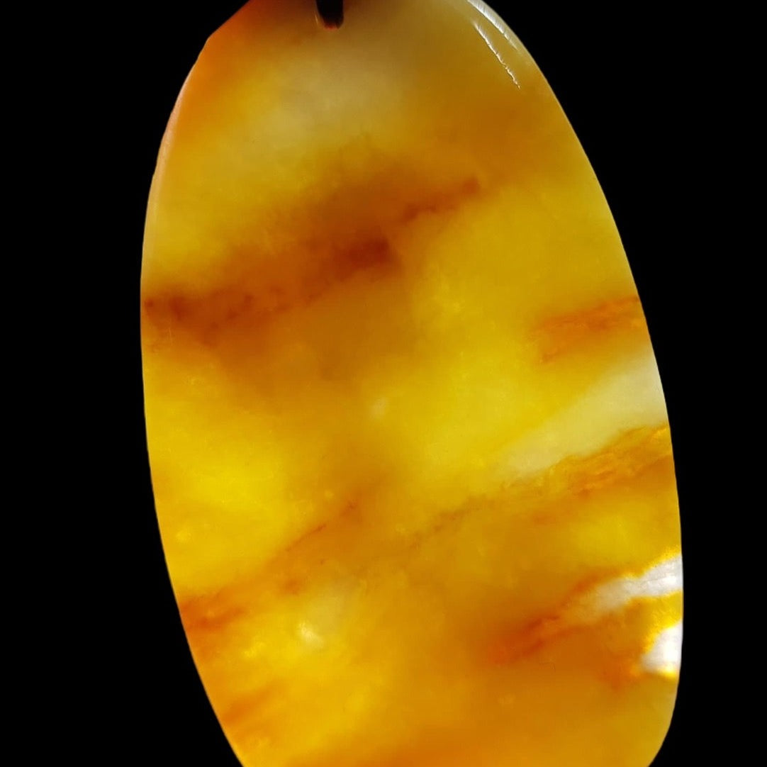 #137 Mason-Kay Certified Yellow/Red Natural Burma Jadeite Jade Sunset Deer 一路(鹿)有你