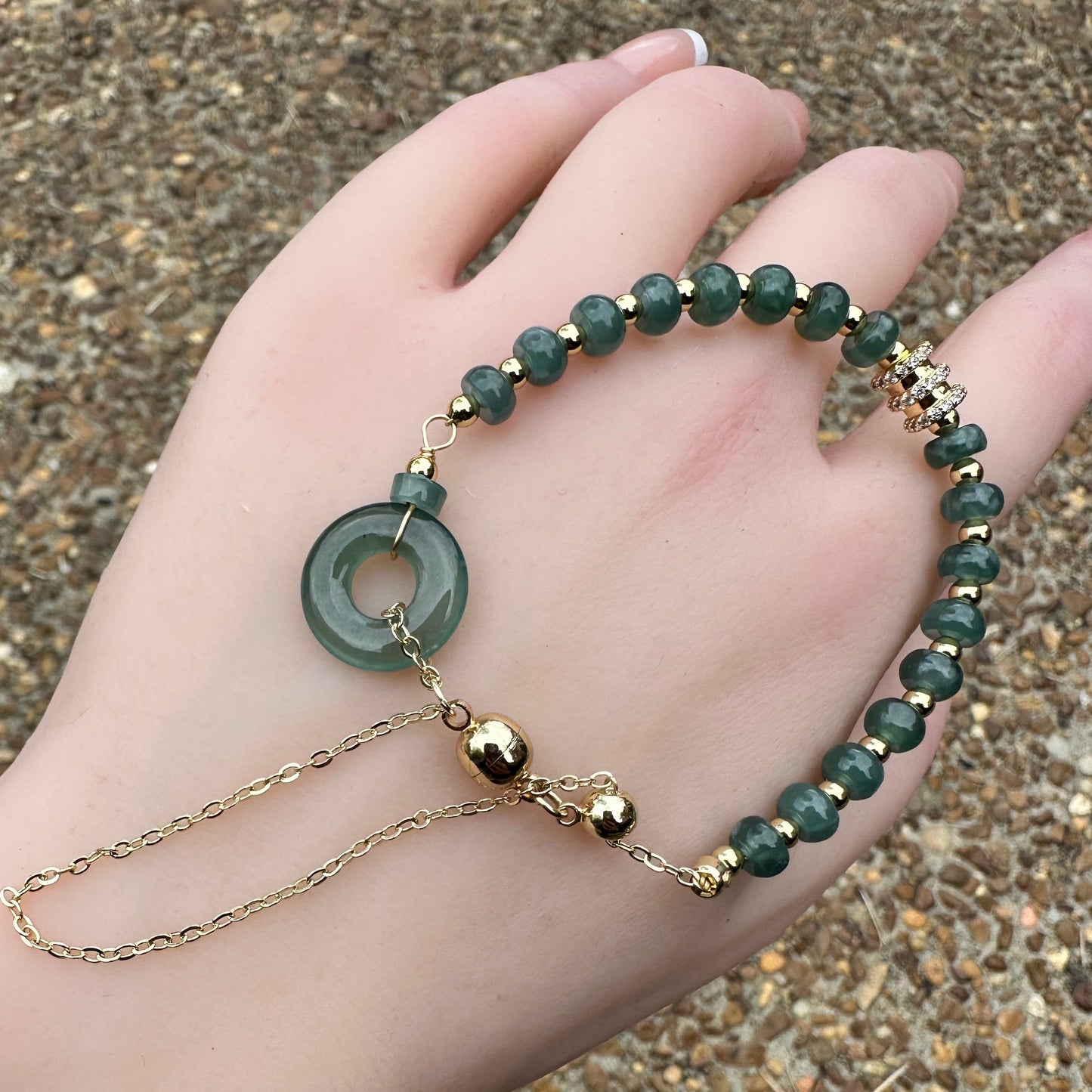 #99 Mason-Kay Certified Translucent Blue Water Guatemala Jadeite Jade Designer's Bead Bracelet