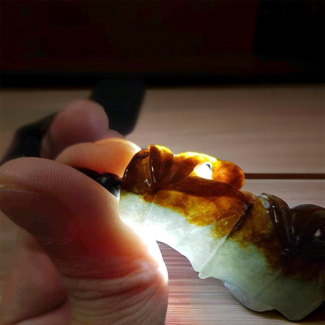 #151 Mason-Kay Certified Natural Icy Red Burma Jadeite Jade Bamboo (節節高升) Pendant