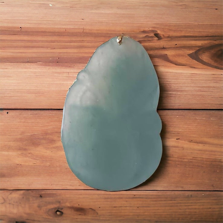 #3 GIA Certified Natural Green Burma Jadeite Jade Nine-Tailed Fox Pendant with an 18K Gold Bail