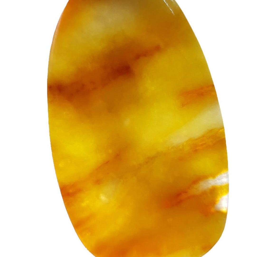 #137 Mason-Kay Certified Yellow/Red Natural Burma Jadeite Jade Sunset Deer 一路(鹿)有你