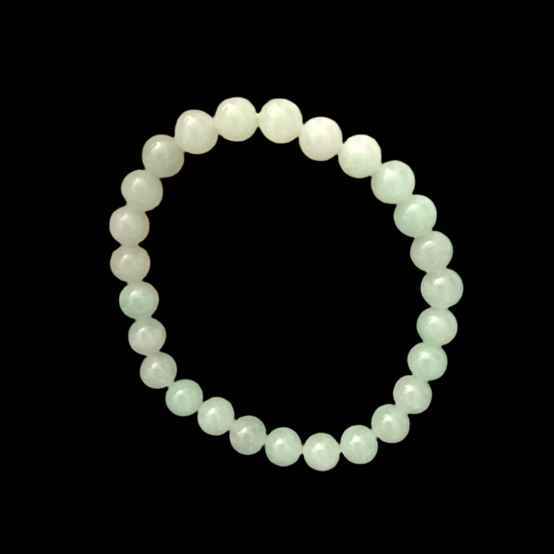 #799 AGL Certified Natural Light Green Round Beads Bracelet