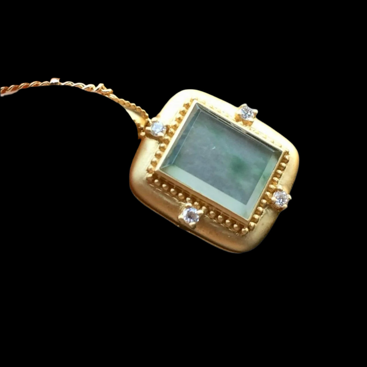 #850 AGL Certified Semi-Transparent Burma Jadeite with Floating Green, Wu Shi Pai Pendant