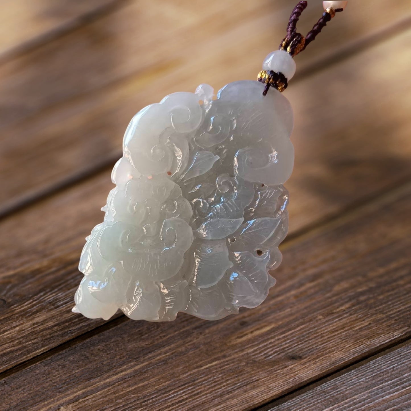 #570, AGL Certified Semi-Transparent Burma Jadeite Phoenix Pendant