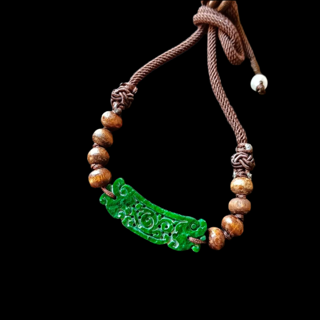 #801 AGL Certified Natural Burma Jadeite, Classic Carved Pendant Necklace