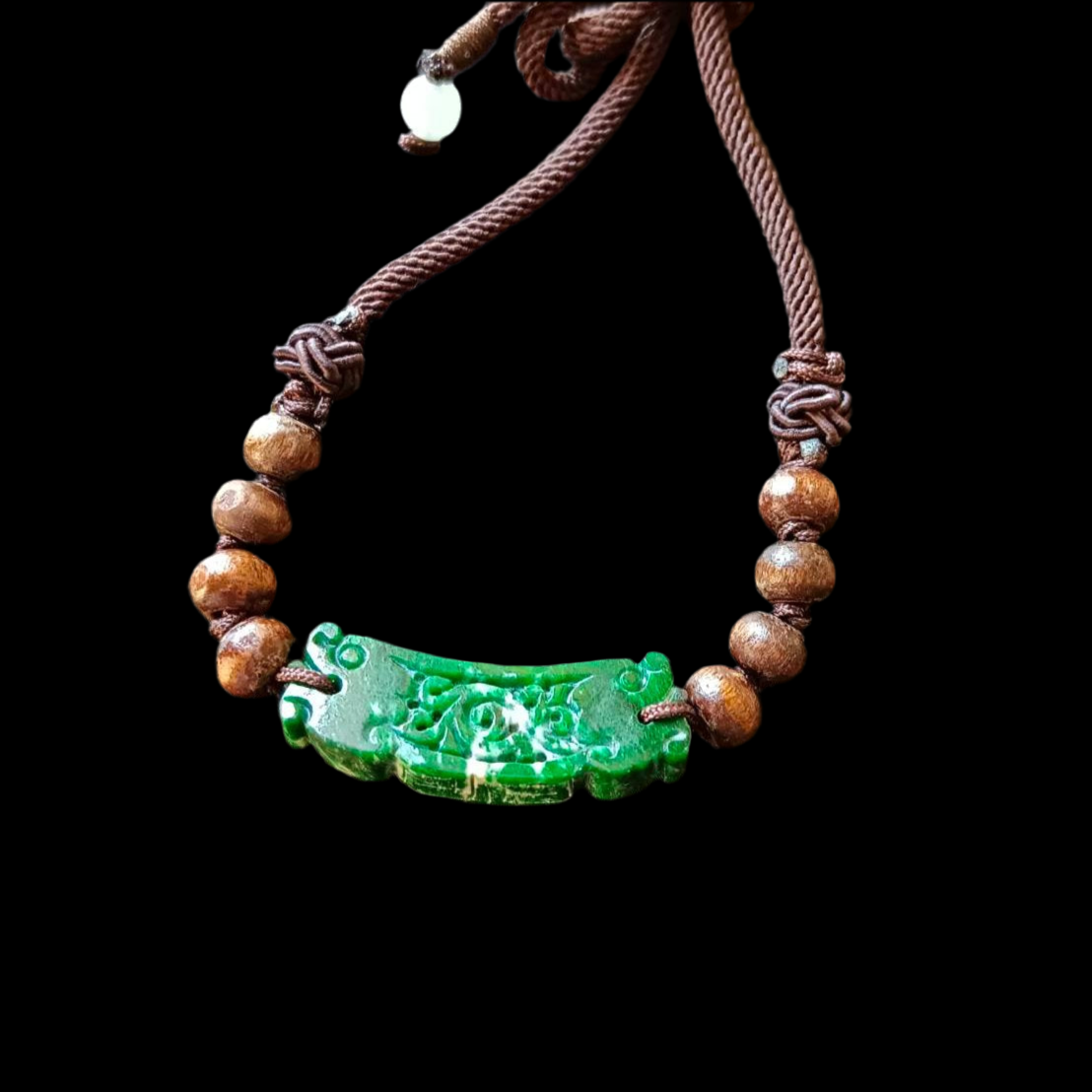 #801 AGL Certified Natural Burma Jadeite, Classic Carved Pendant Necklace