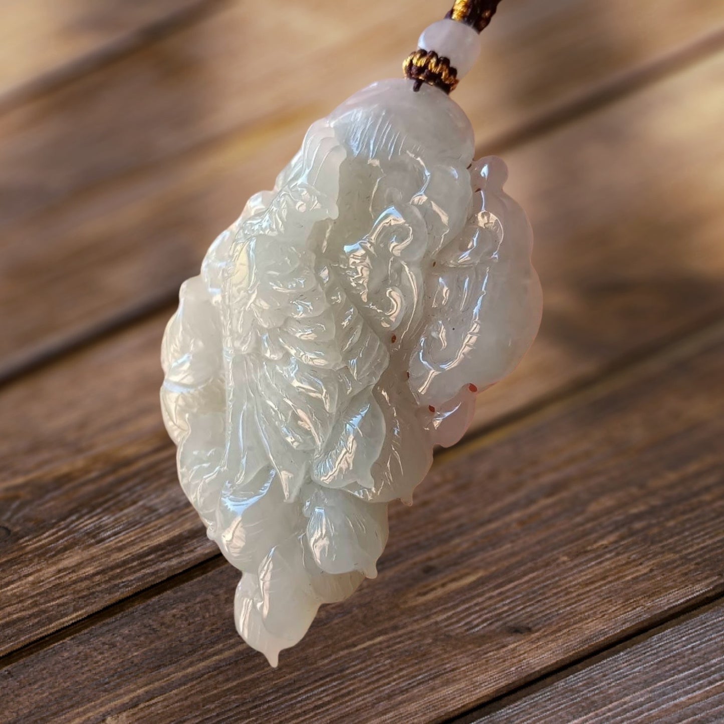#570, AGL Certified Semi-Transparent Burma Jadeite Phoenix Pendant