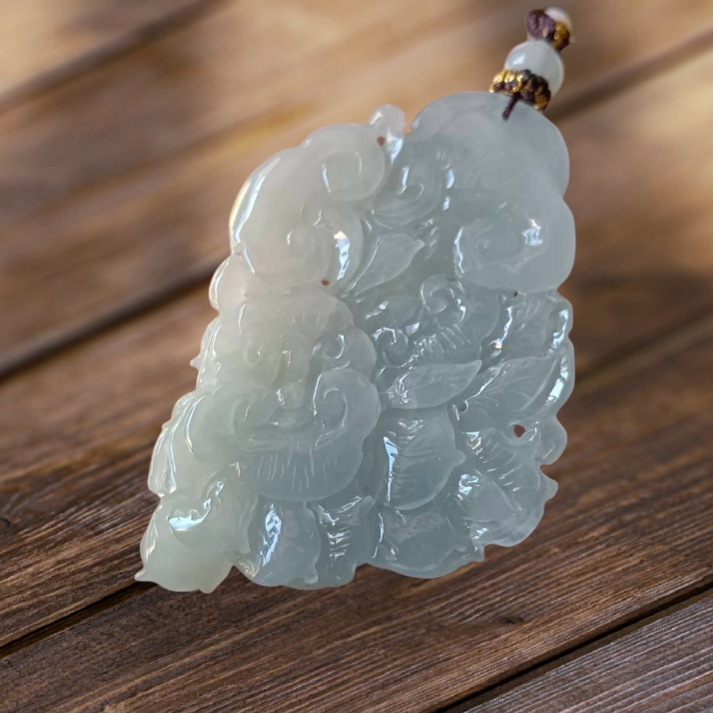 #570, AGL Certified Semi-Transparent Burma Jadeite Phoenix Pendant