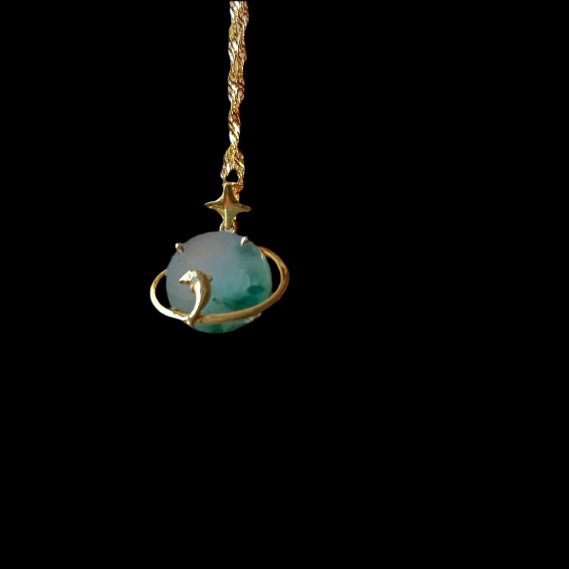 #823 AGL Certified Semi-Transparent Burma Jadeite, Dolphin Peace Pendant (Wu Shi Pai)
