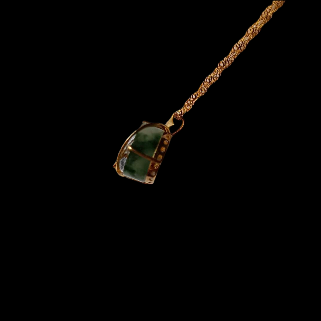 #823 AGL Certified Semi-Transparent Burma Jadeite, Dolphin Peace Pendant (Wu Shi Pai)
