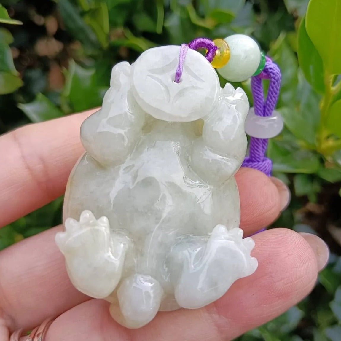 #362 Mason-Kay Certified Natural Yellow Burma Jadeite Jade Dragon Turtle Pendant