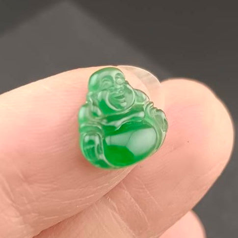 #1076 GIA Certified Type A Translucent Imperial Green Jadeite, Happy Buddha Cabochon