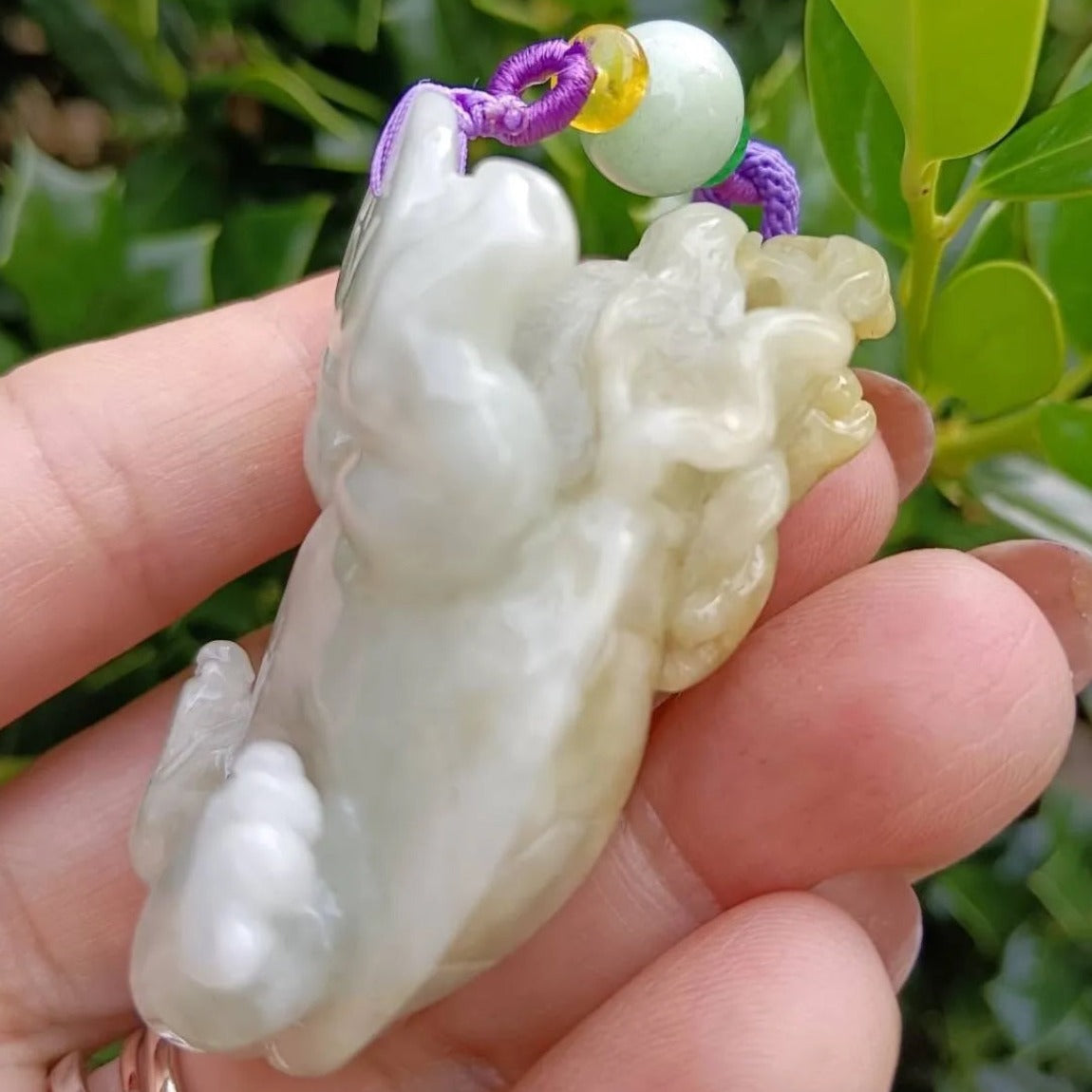 #362 Mason-Kay Certified Natural Yellow Burma Jadeite Jade Dragon Turtle Pendant