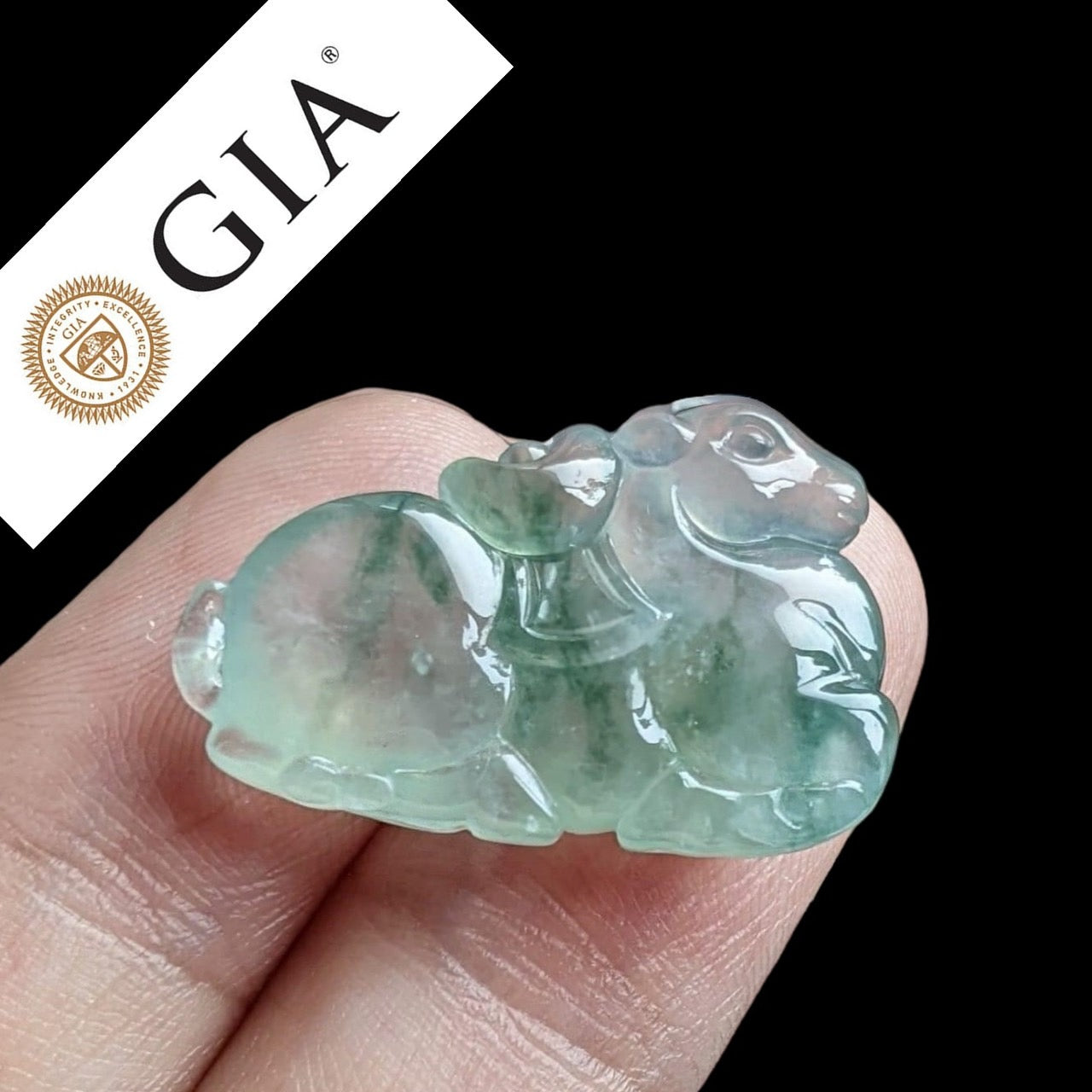 #120 GIA Certified Icy Translucent Burma Jadeite Jade Tang Horse for Customized Pendant