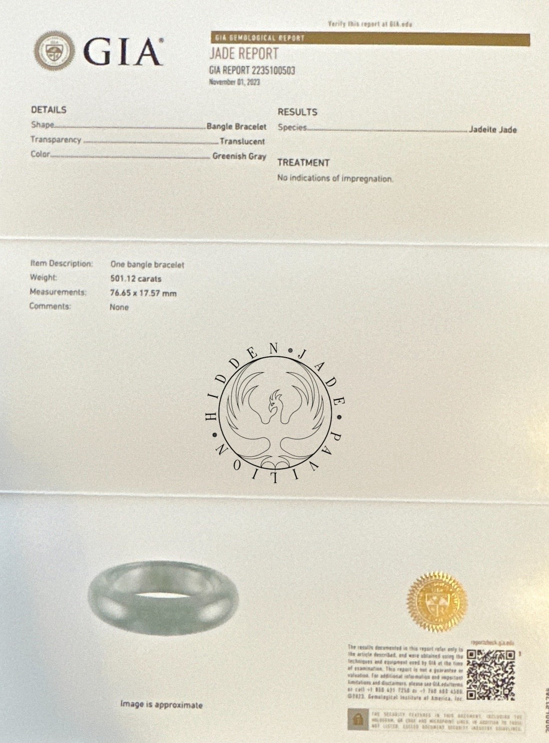 #111 GIA-Certified Natural Icy Sky Blue Burma Jadeite Jade Bangle Bracelet (58.0*18.00*10.0 mm)