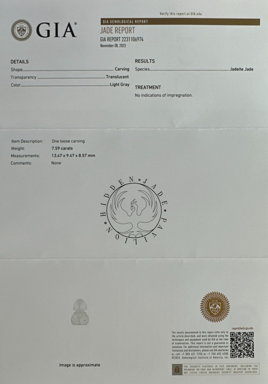 #116 GIA Certified Icy Translucent Natural Burma Jadeite Jade Formless Buddha Miniature Figurine