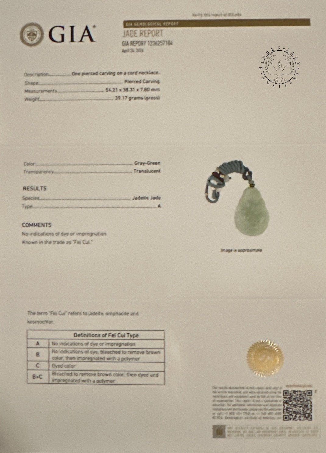#572 GIA Certified Natural Translucent Light Green Burma Jadeite, Guan Yin and Dragon Pendant