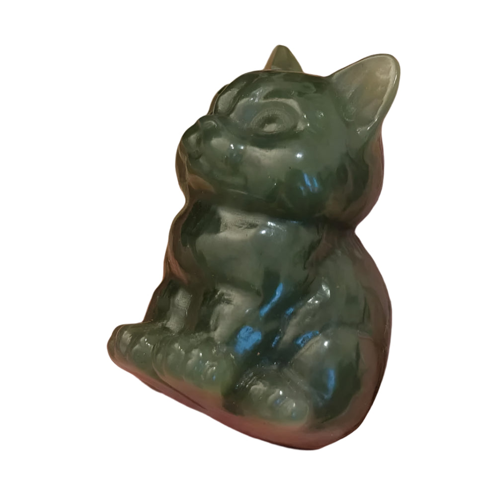 #1039 Natural Hetian Nephrite Cat Pendant