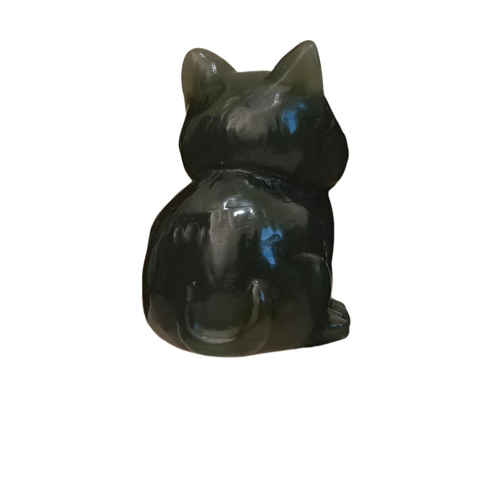 #1039 Natural Hetian Nephrite Cat Pendant