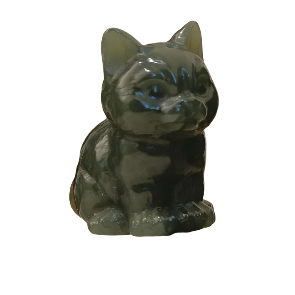 #1039 Natural Hetian Nephrite Cat Pendant