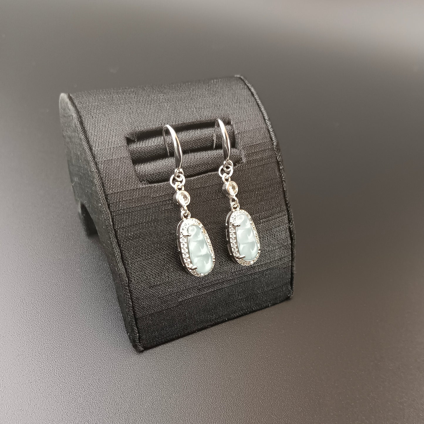 #961 Type A Natural Jadeite, Sterling Silver 925 Fu-Do (Peas) Earrings 🌿