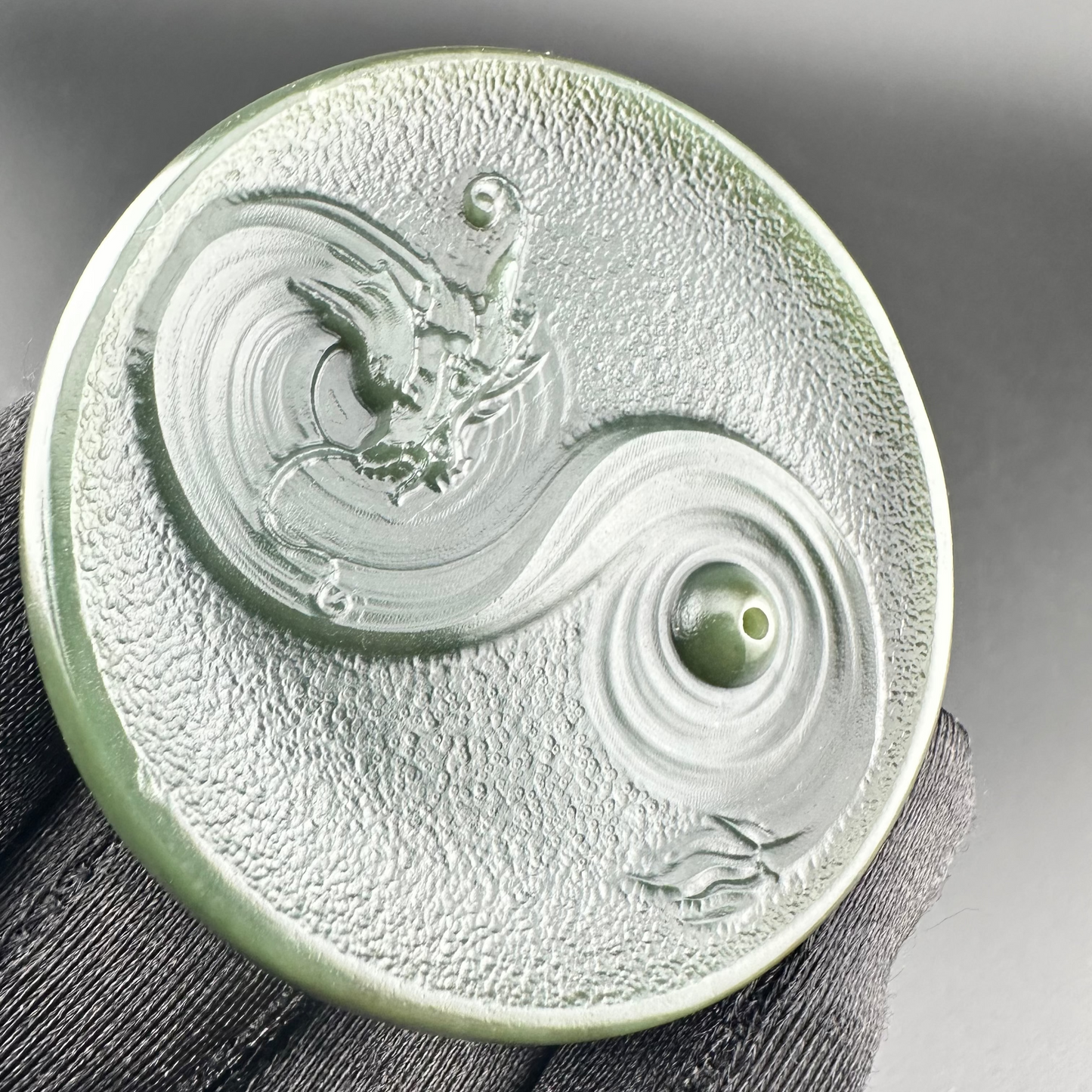 #1058 Natural Hetian Nephrite, Dragon Incense Holder