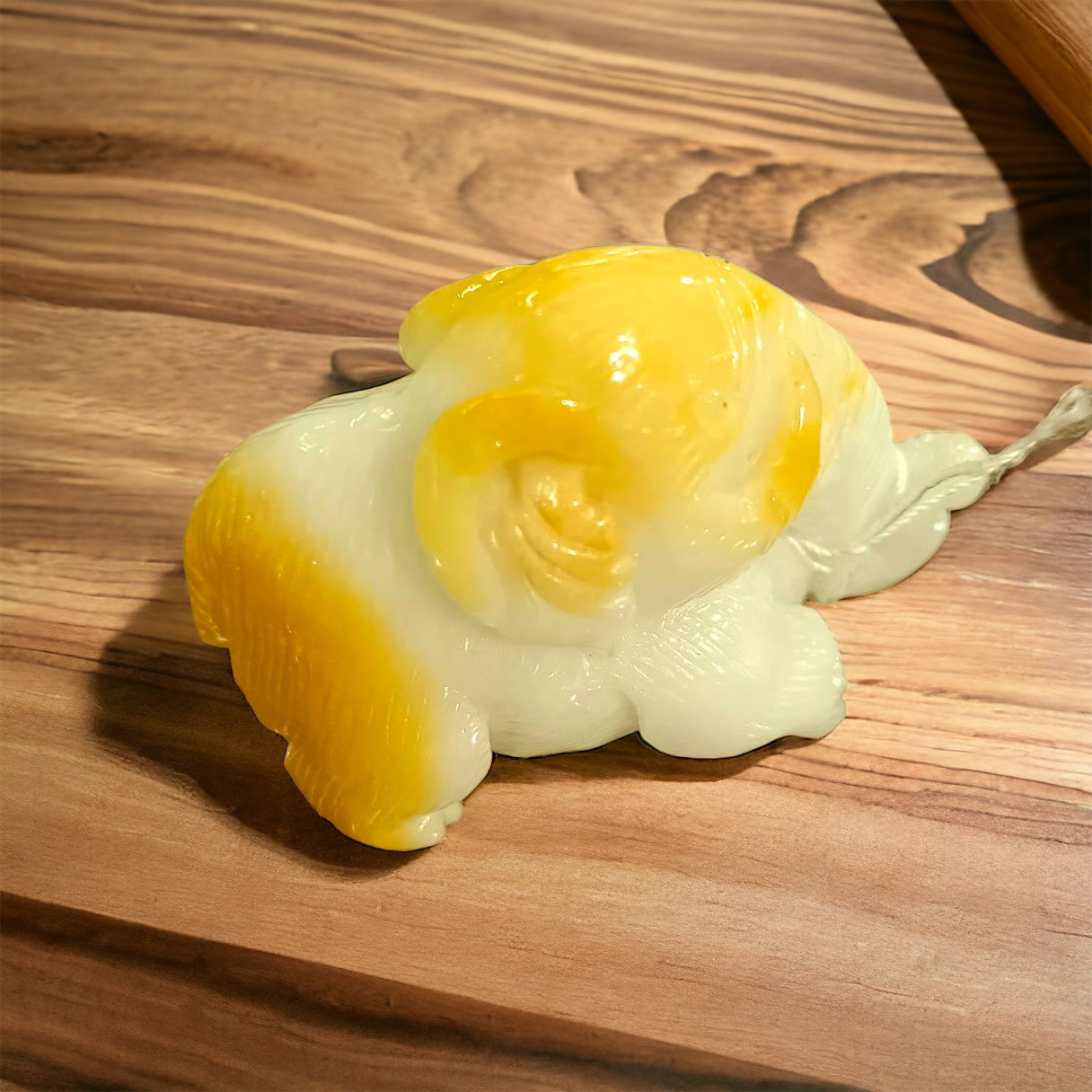 #82 Mason-Kay Certified Natural Yellow Burma Jadeite Jade Elephant Figurine