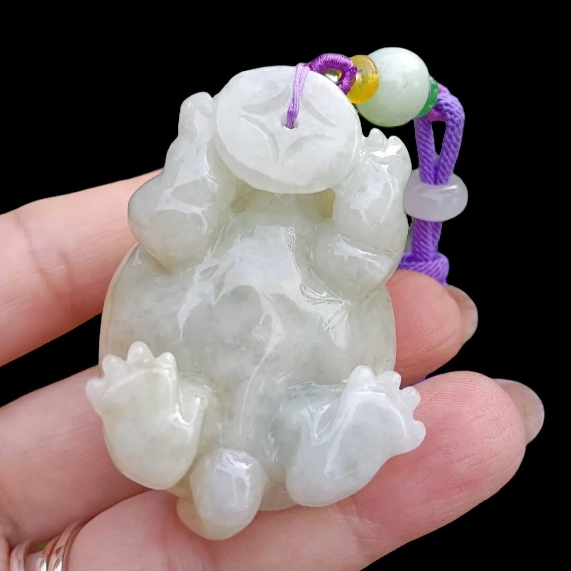 #362 Mason-Kay Certified Natural Yellow Burma Jadeite Jade Dragon Turtle Pendant