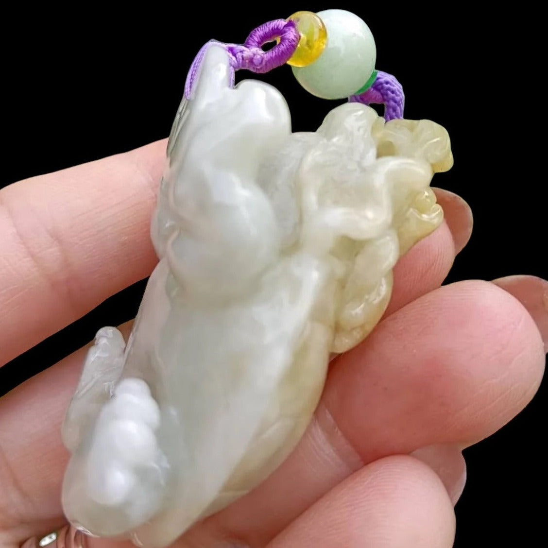 #362 Mason-Kay Certified Natural Yellow Burma Jadeite Jade Dragon Turtle Pendant