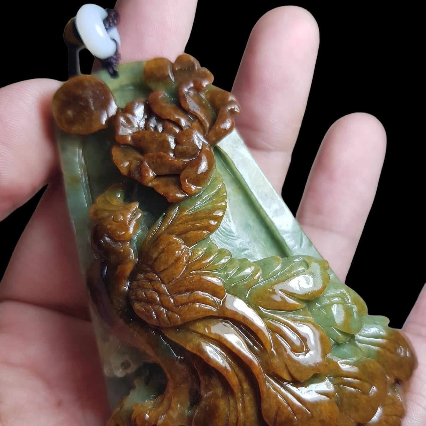 #132 Mason-Kay Certified Natural Red Burma Jadeite Jade Phoenix Pendant