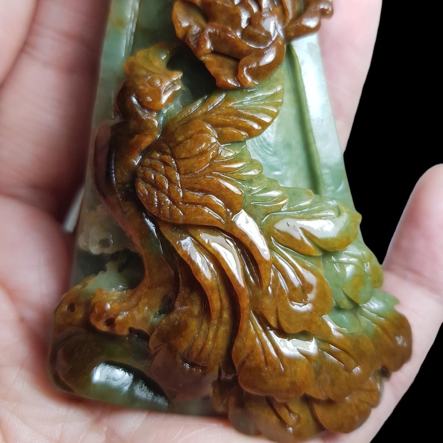 #132 Mason-Kay Certified Natural Red Burma Jadeite Jade Phoenix Pendant